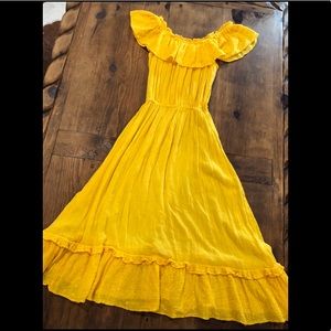 Yellow Off The Shoulder Dress